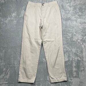 Crazy Horse Chino Pants Women Khaki‎ Tan High Rise Straight Leg Cotton 10R